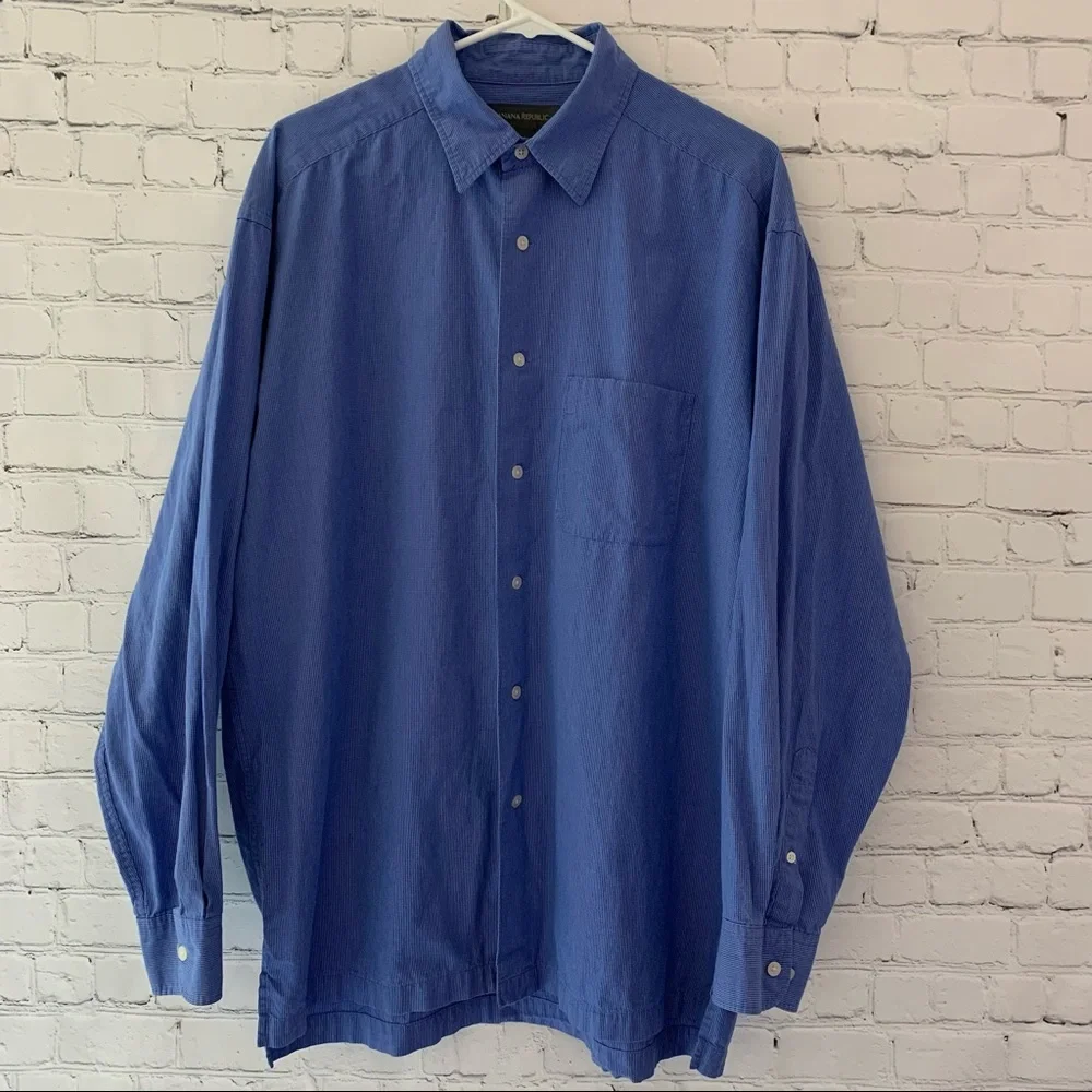 Banana Republic men’s long sleeve plaid button down shirt | size Large